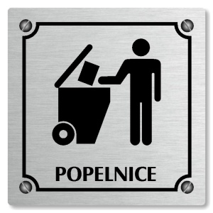 Popelnice, 118x118mm, stříbrná, Kansas